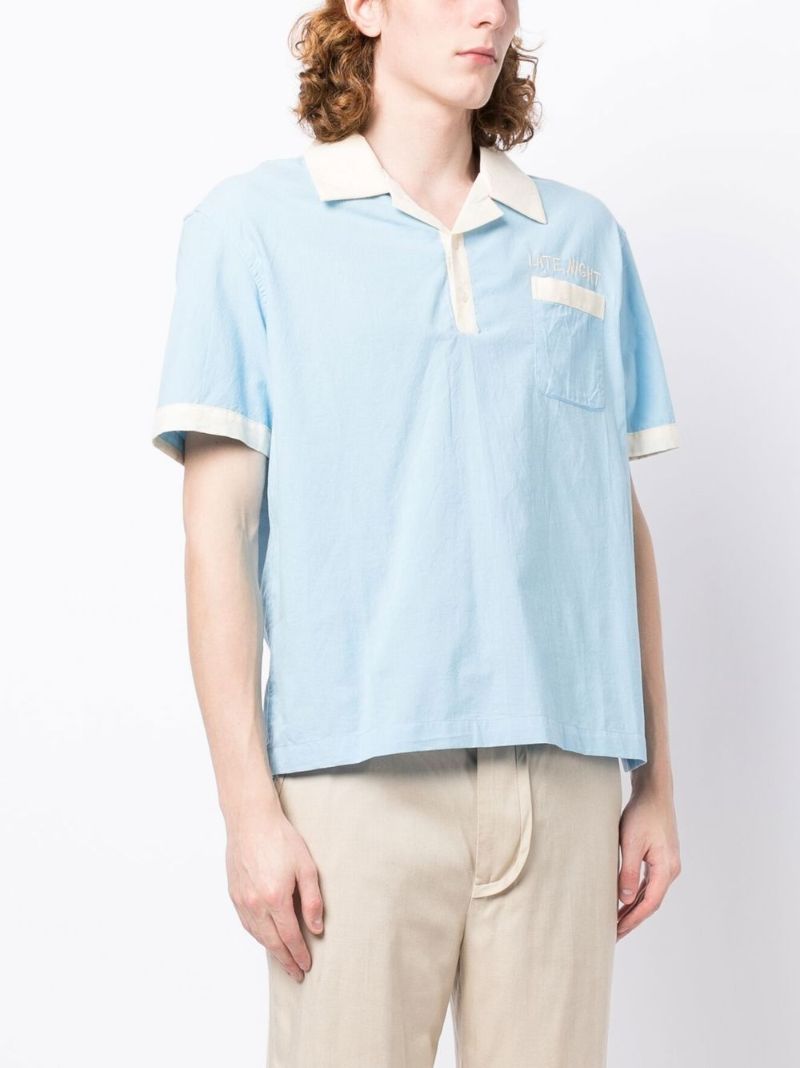 Blue Embroidered Polo Shirt