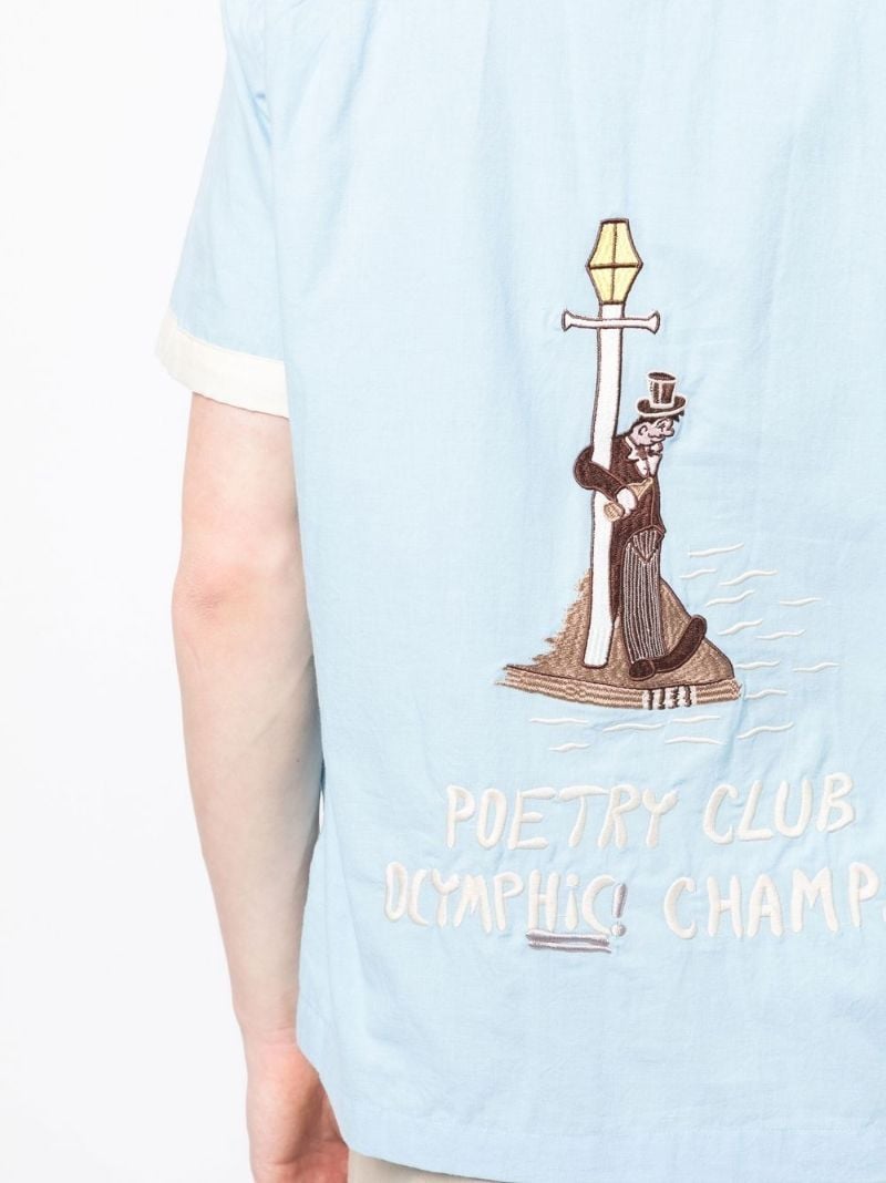 Blue Embroidered Polo Shirt