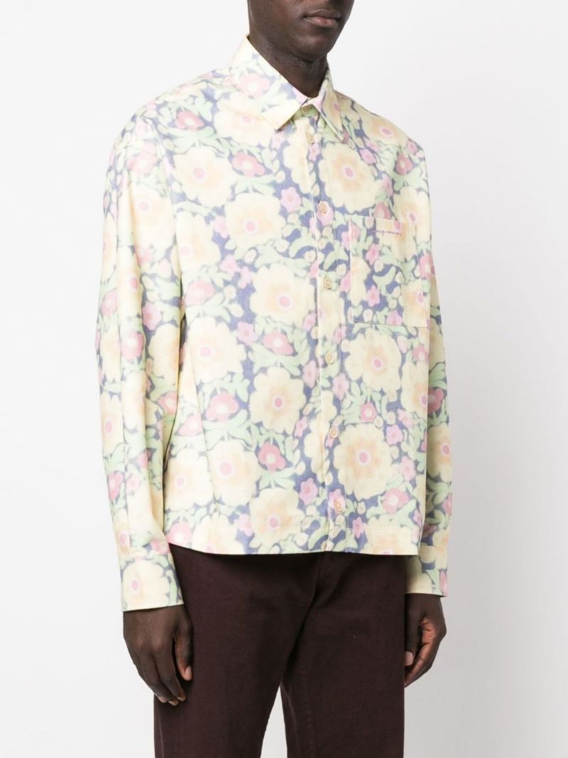 Yellow La Chemise Papier Floral Cotton Shirt