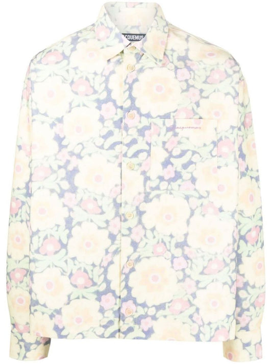 Yellow La Chemise Papier Floral Cotton Shirt