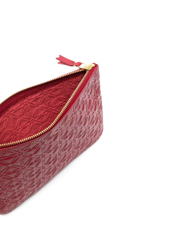 Red Classic Leather Embossed Wallet