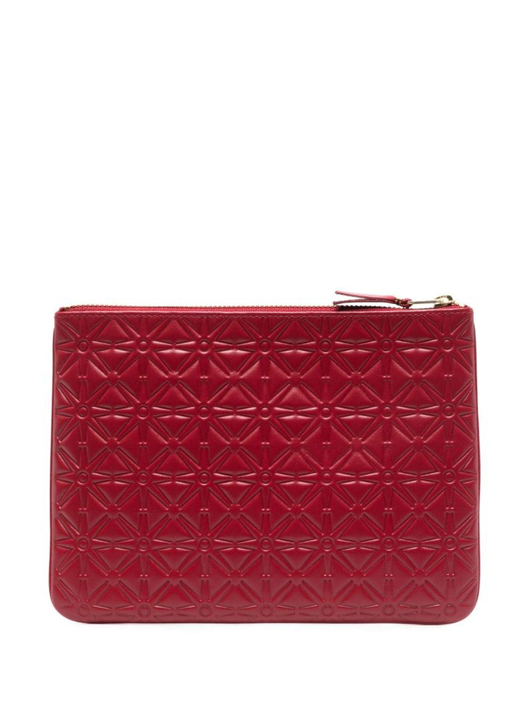 Red Classic Leather Embossed Wallet