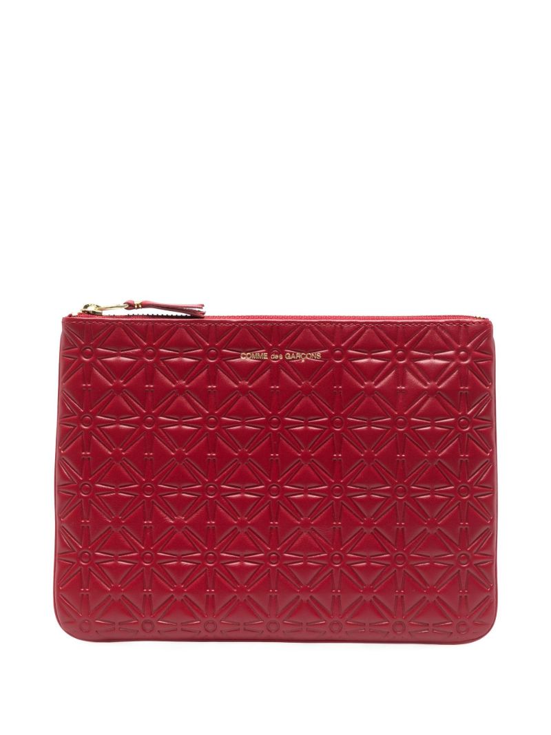 Red Classic Leather Embossed Wallet