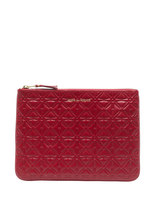 Red Classic Leather Embossed Wallet