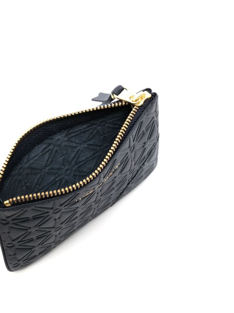 Blue Classic Leather Embossed Wallet