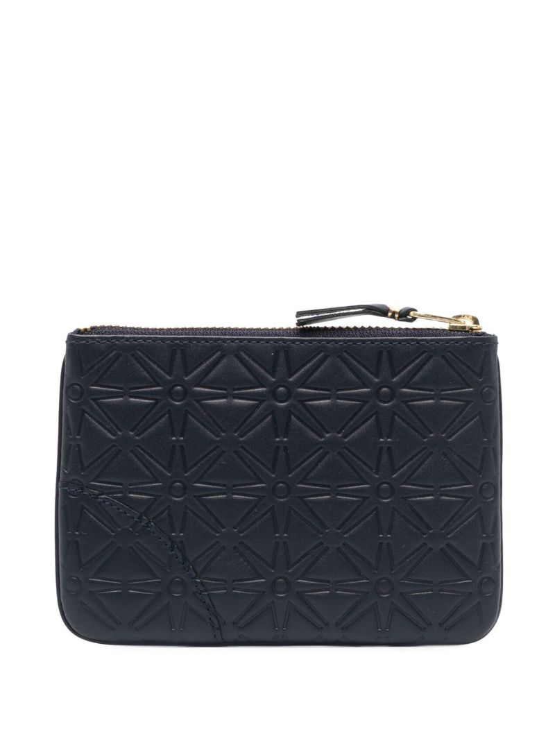 Blue Classic Leather Embossed Wallet