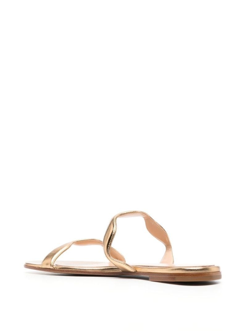 Gold Leather Flat Sandals