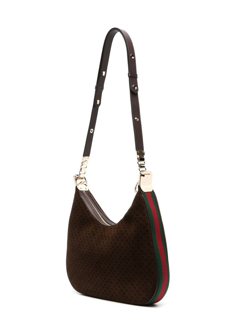 Brown Attache Large Suede Shoulder Bag