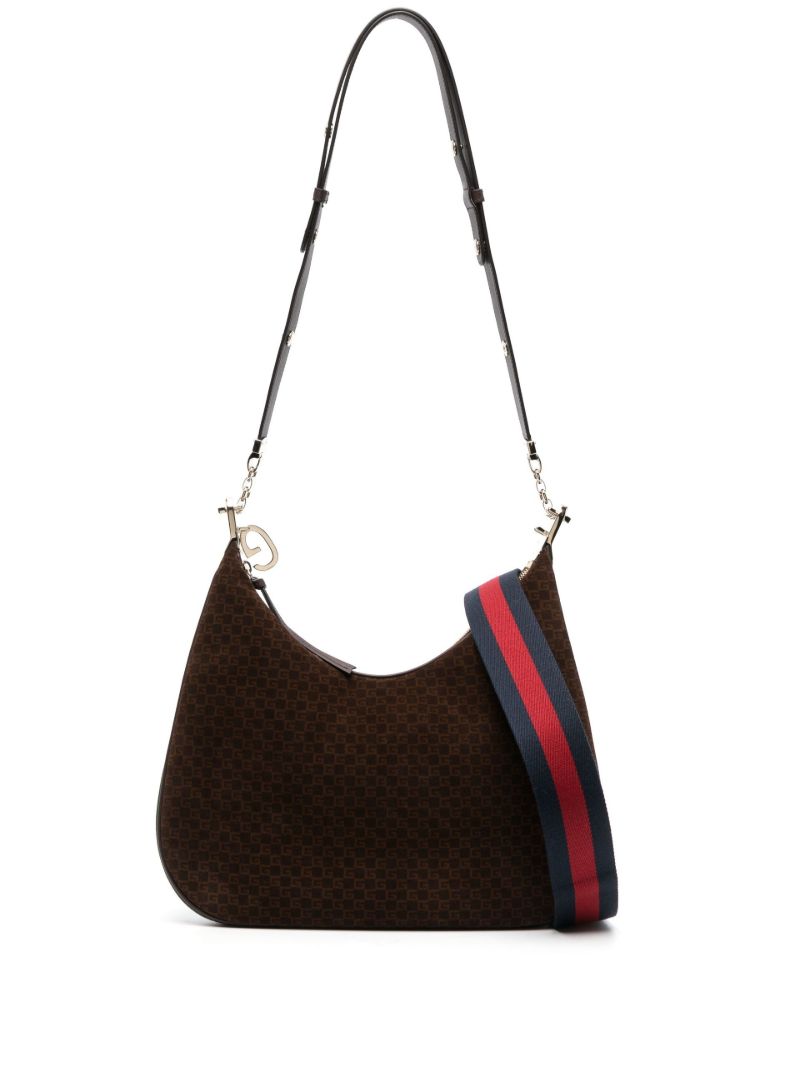 Brown Attache Large Suede Shoulder Bag