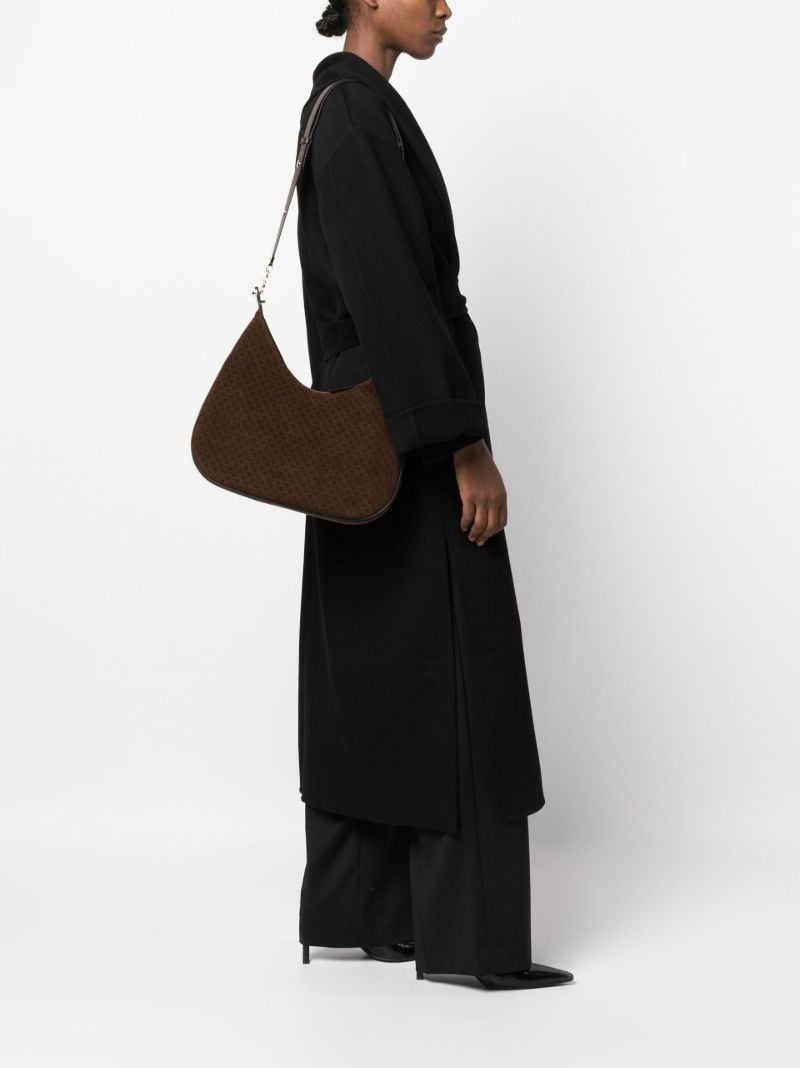 Brown Attache Large Suede Shoulder Bag