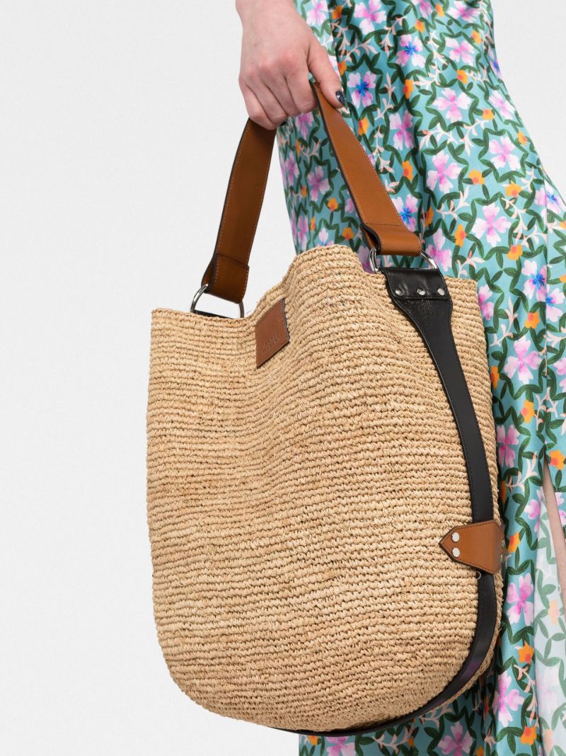 Neutral Bayia Raffia Tote Bag