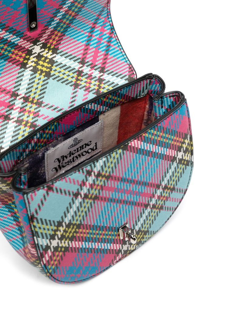 Blue Sofia Tartan Print Cross Body Bag