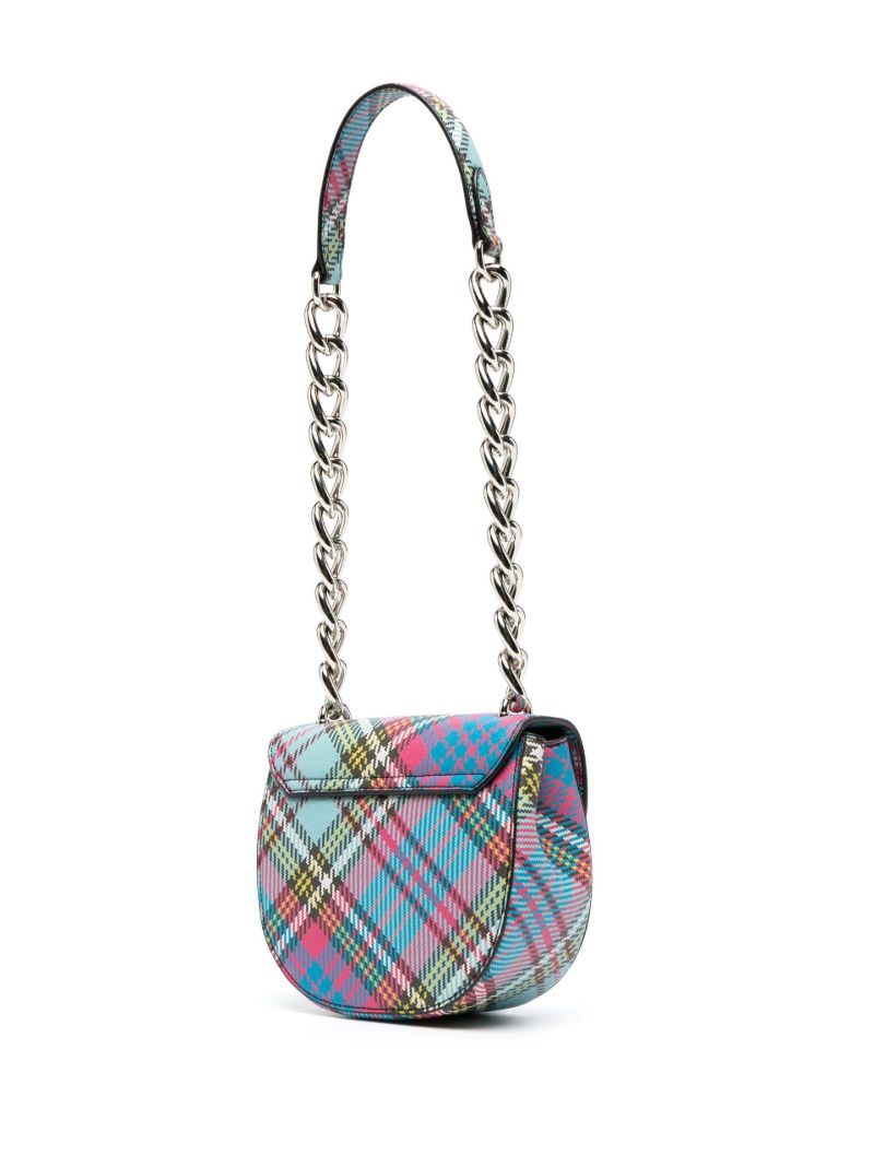Blue Sofia Tartan Print Cross Body Bag