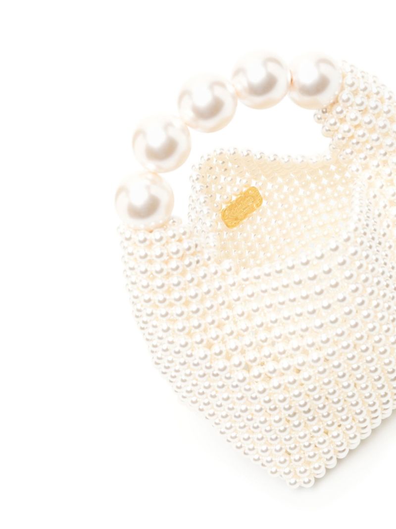 White Nuit Faux Pearl Mini Bag