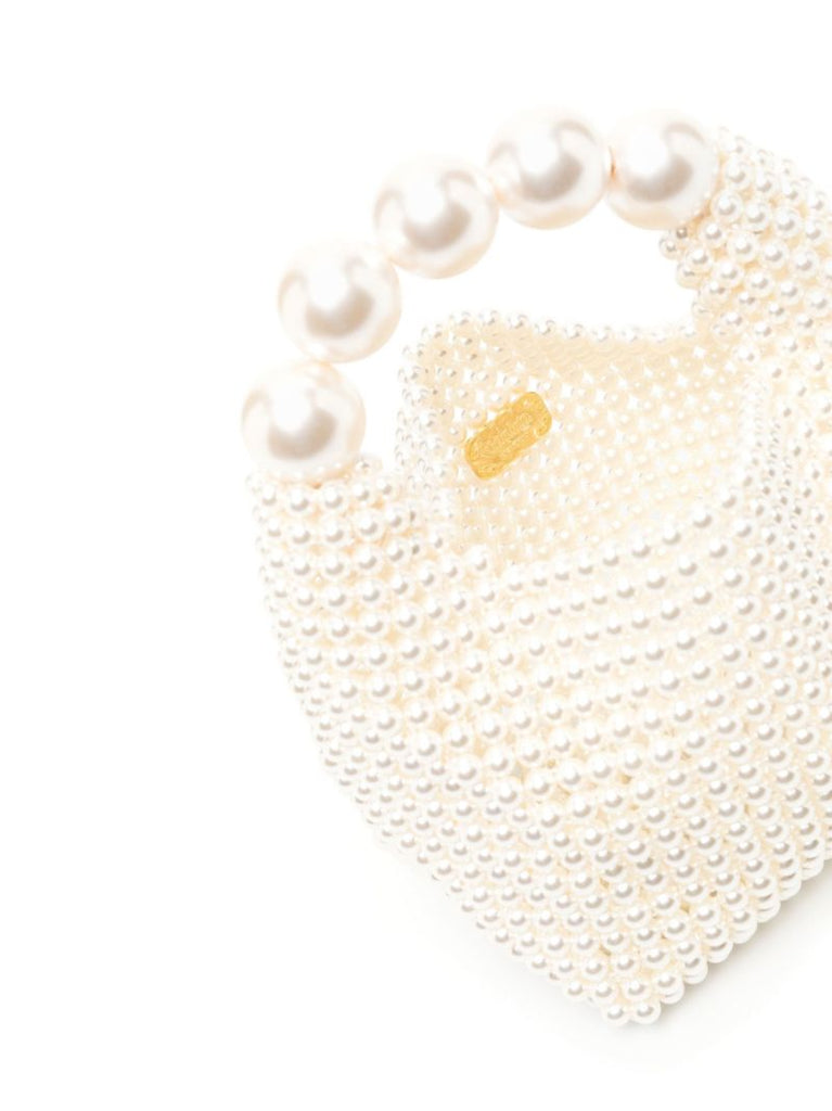 White Nuit Faux Pearl Mini Bag