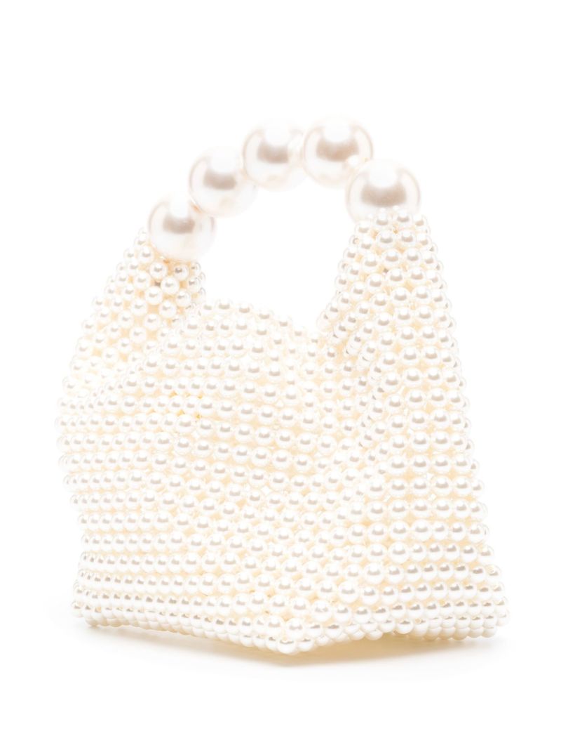 White Nuit Faux Pearl Mini Bag