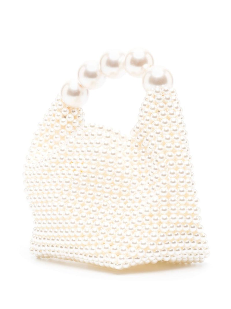 White Nuit Faux Pearl Mini Bag
