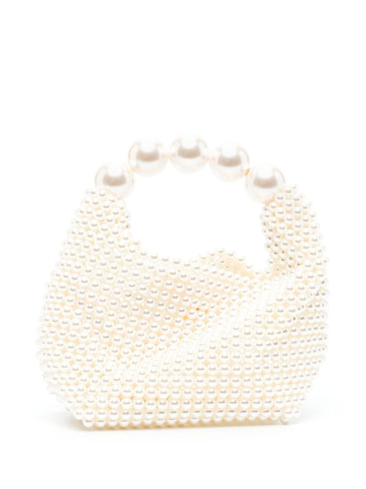 White Nuit Faux Pearl Mini Bag