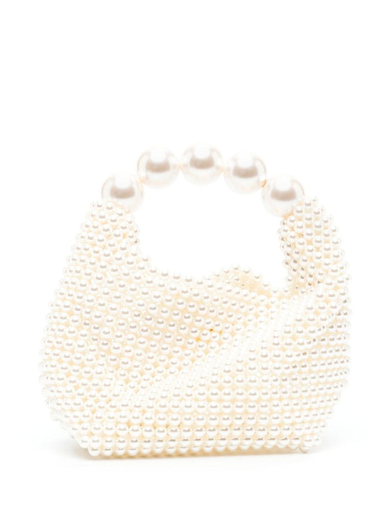 White Nuit Faux Pearl Mini Bag