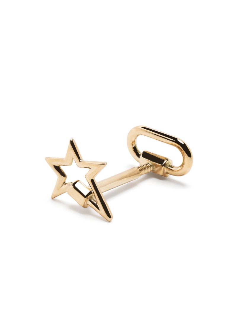 18k Yellow Gold Star Lockette Single Earring