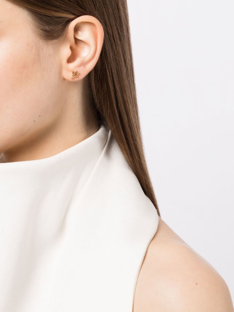 18k Yellow Gold Star Lockette Single Earring