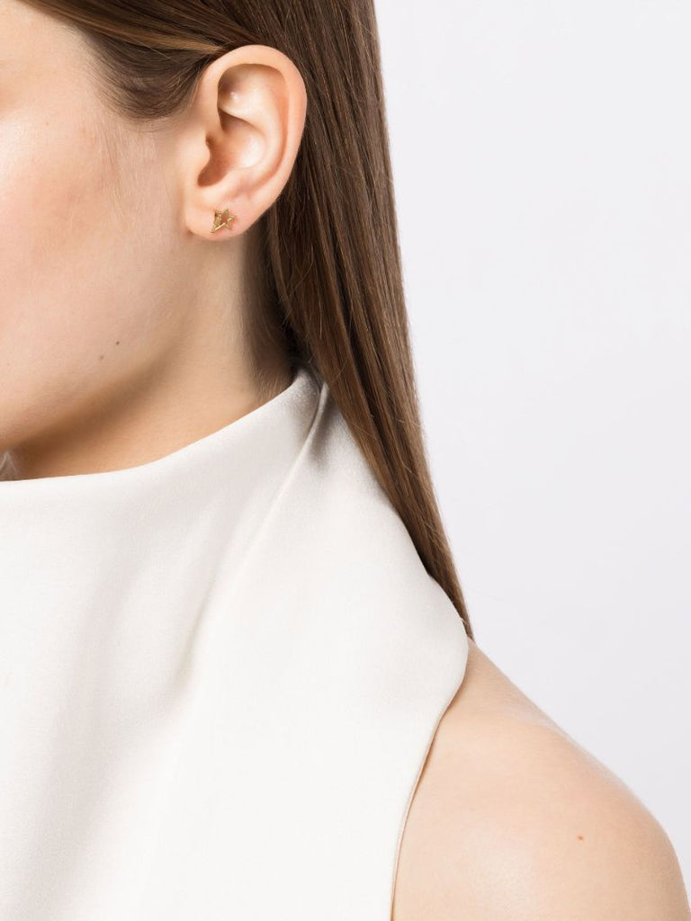 18k Yellow Gold Star Lockette Single Earring