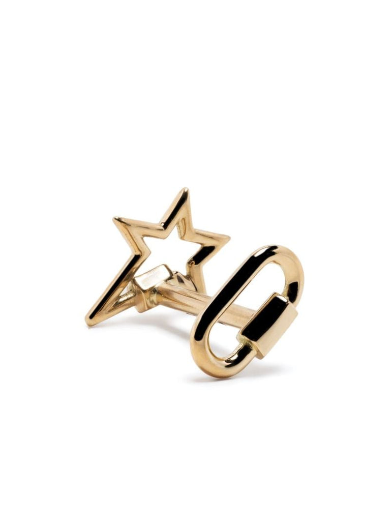 18k Yellow Gold Star Lockette Single Earring