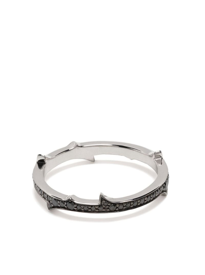 18k White Gold Thorn Stem Diamond Ring