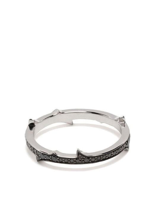 18k White Gold Thorn Stem Diamond Ring