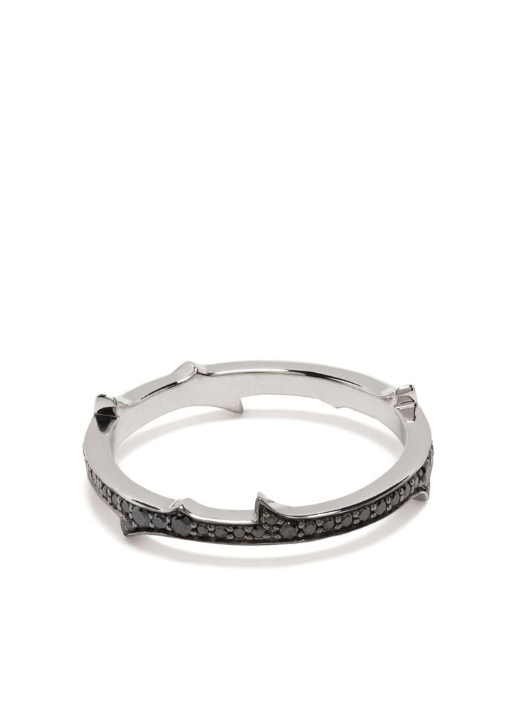 18k White Gold Thorn Stem Diamond Ring