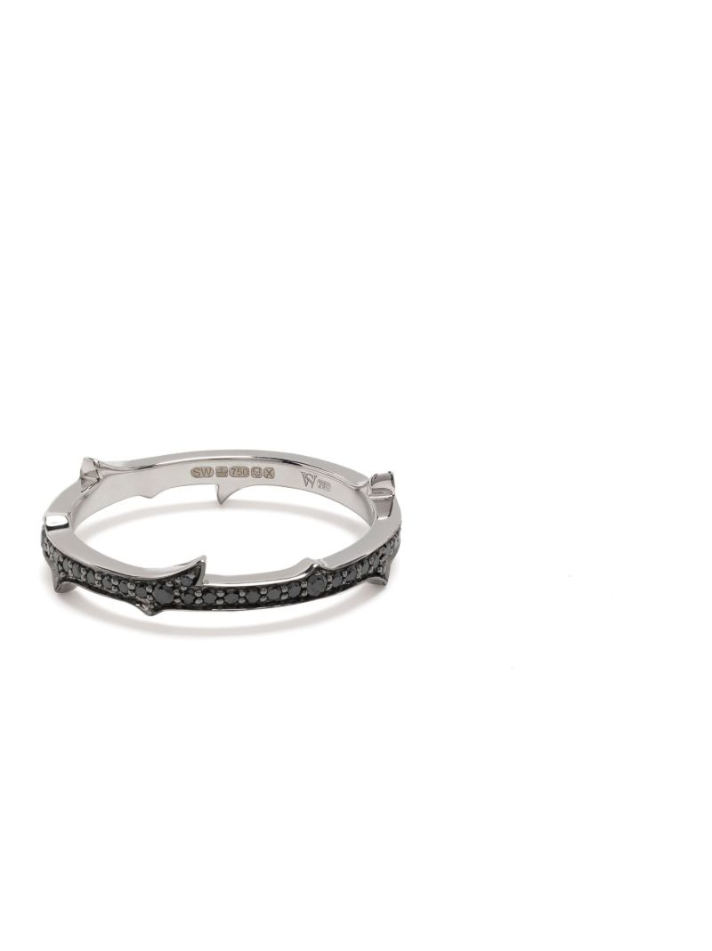 18k White Gold Thorn Stem Diamond Ring