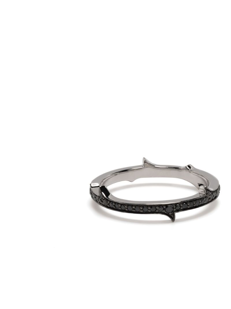 18k White Gold Thorn Stem Diamond Ring