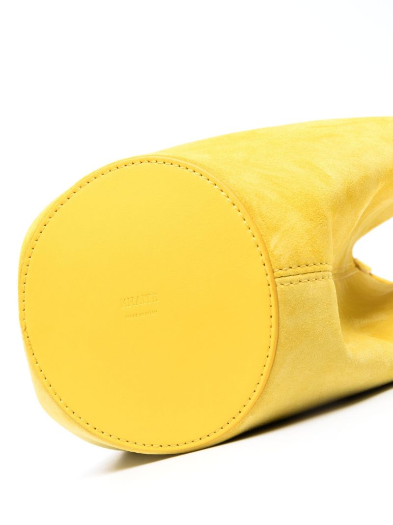 Yellow Lotus Drawstring Shoulder Bag