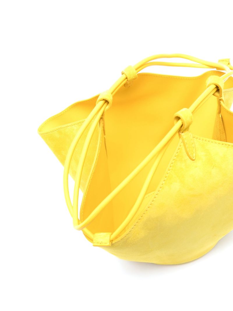 Yellow Lotus Drawstring Shoulder Bag
