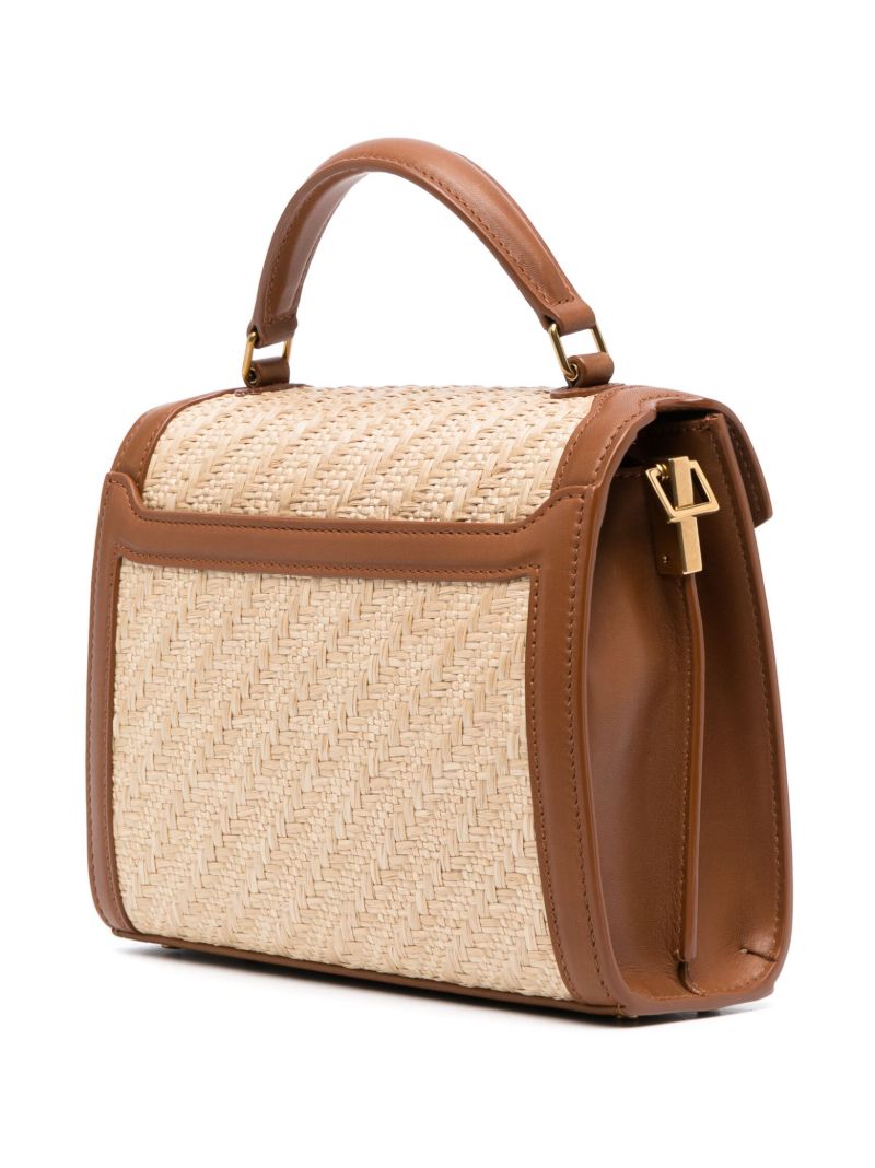 Neutral Cassandra Raffia Top Handle Bag
