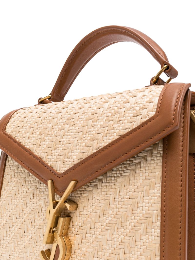 Neutral Cassandra Raffia Top Handle Bag