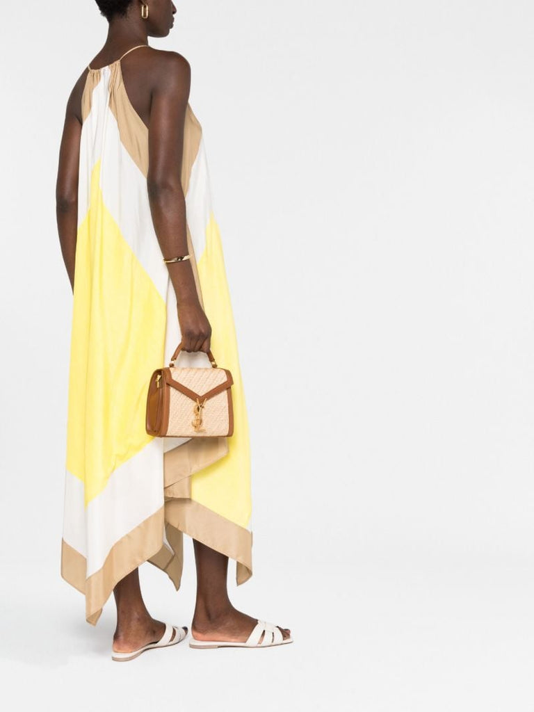 Neutral Cassandra Raffia Top Handle Bag