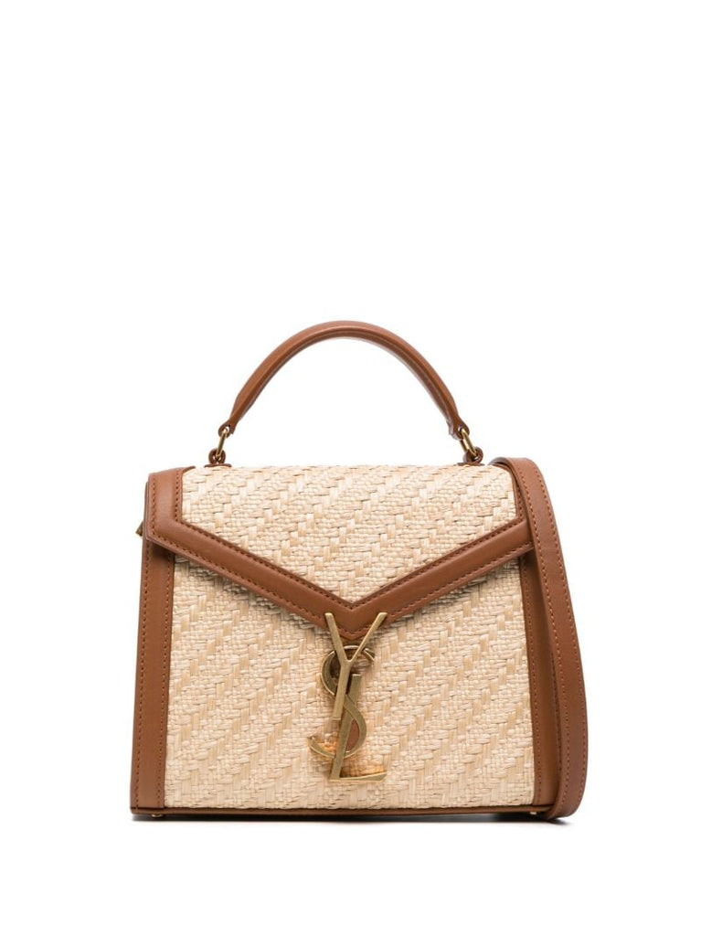 Neutral Cassandra Raffia Top Handle Bag