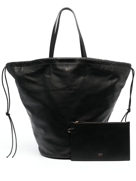 Black Osa Leather Tote Bag