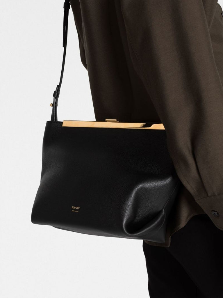 Black Augusta Leather Crossbody Bag