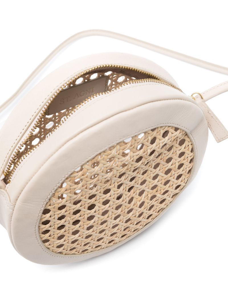 Neutral Rattan Cross Body Bag
