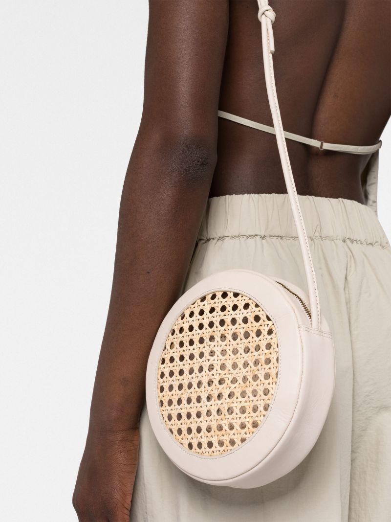 Neutral Rattan Cross Body Bag