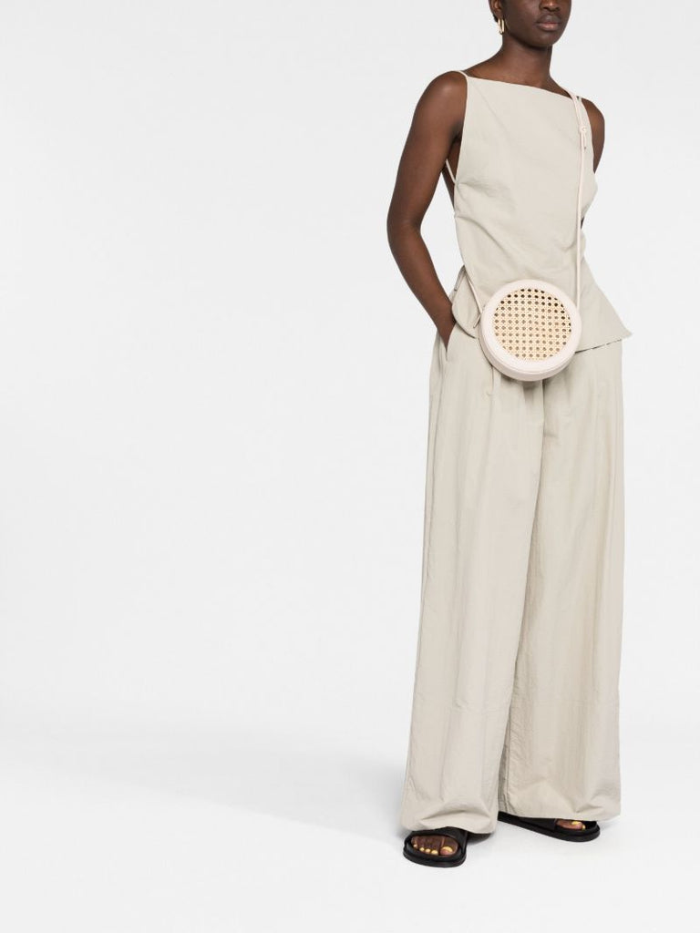 Neutral Rattan Cross Body Bag