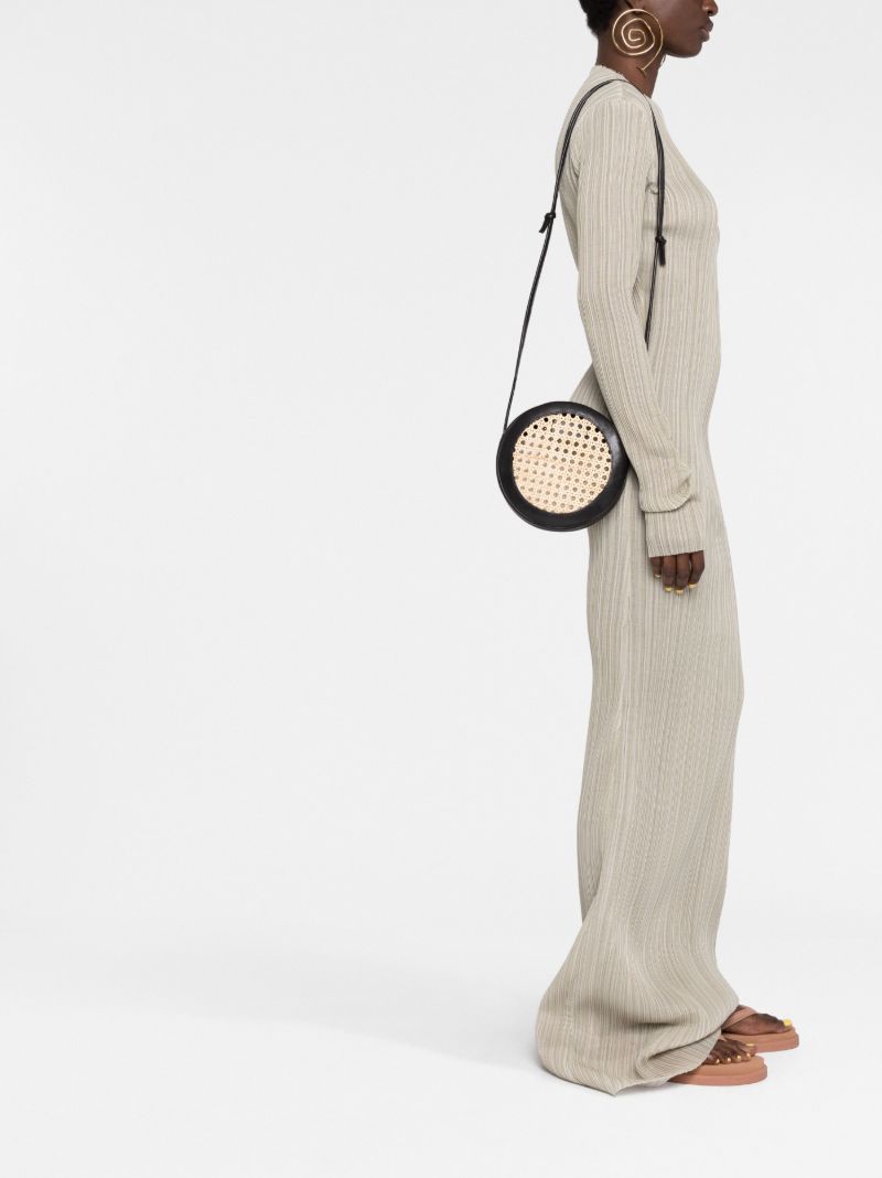Black Rattan Cross Body Bag