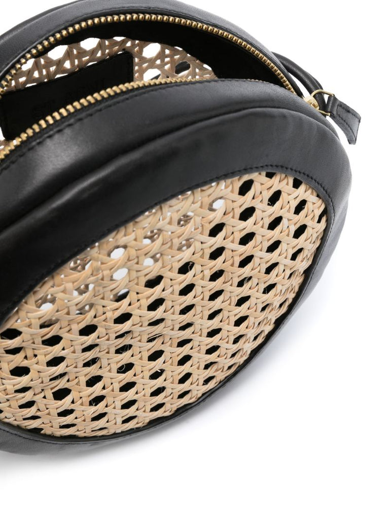 Black Rattan Cross Body Bag