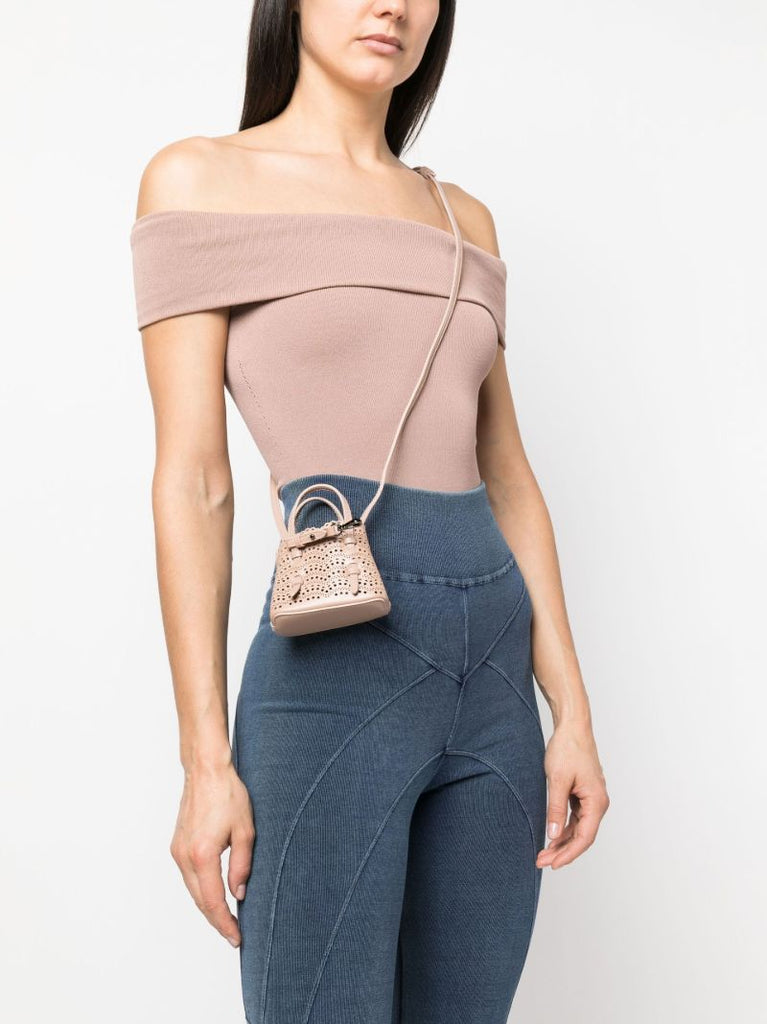 Brown Mini Mina Tote Bag