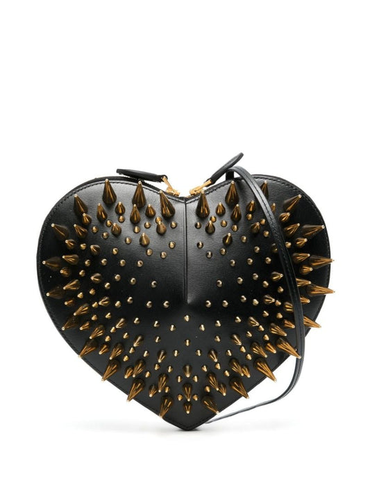 Black Le Coeur Spiked Leather Bag