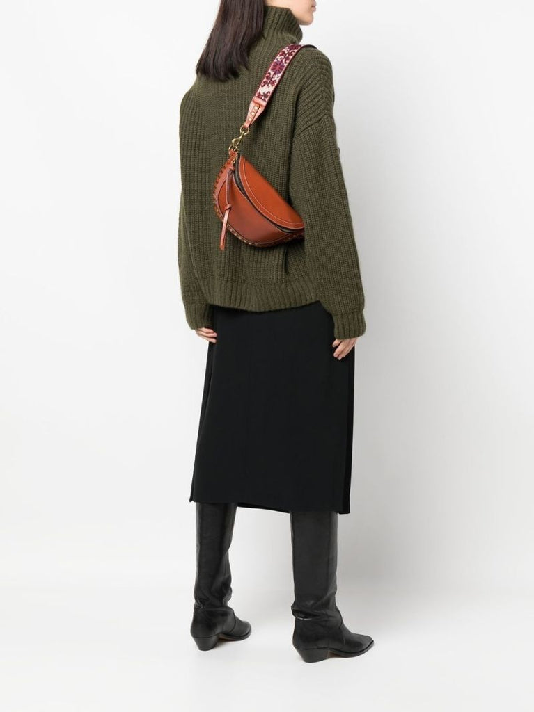 Brown Skano Studded Leather Belt Bag