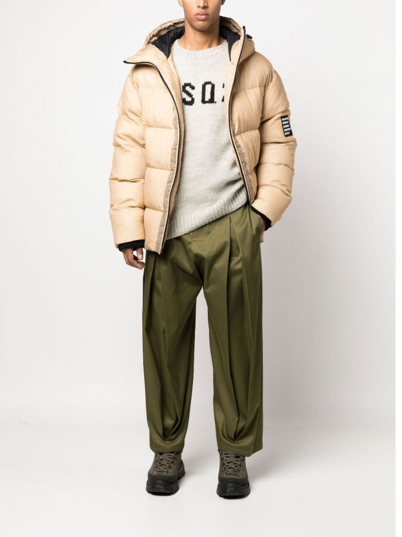Neutral Intarsia Logo Sweater