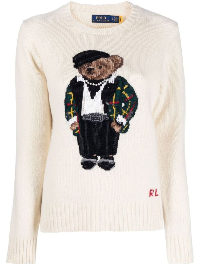 Neutral Polo Bear Wool Sweater